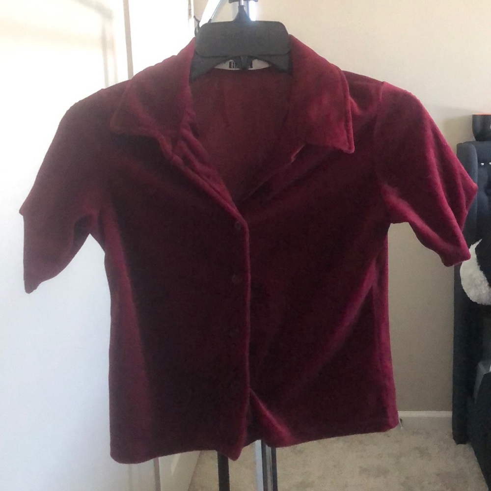 Velvet shortsleeved shirt